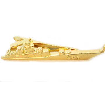 Gold Plated Military Naval Ship Metal Cufflinks And Tie Clips For Souvenirs And Apparel Accessories